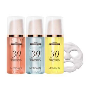 MENOKIN Korean Face Bubble Mask 3 set, Collagen, Moisturizing, Glass Skin